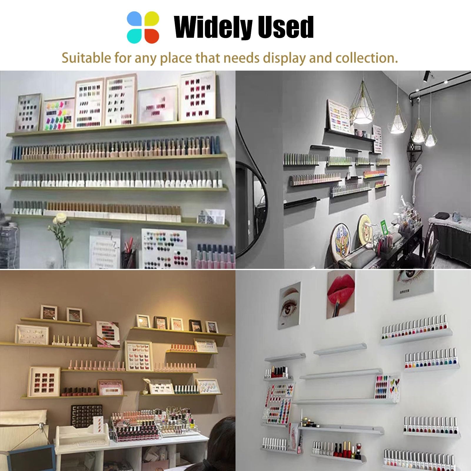 Soporte para Esmalte de UñAs Estantes para Esmaltes de Uñas para la Pared, Soporte Organizador para Esmaltes de Uñas de Pared, Pequeños Estantes para Guardar Pintalabios y Perfumes, Fácil de Colocar (