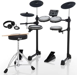 Pearl eRoadshow ERS1000 Electronic Drum Set: Complete Quiet Mesh Pad Kit w/ Throne, Headphones, Sticks & Melodics Lessons