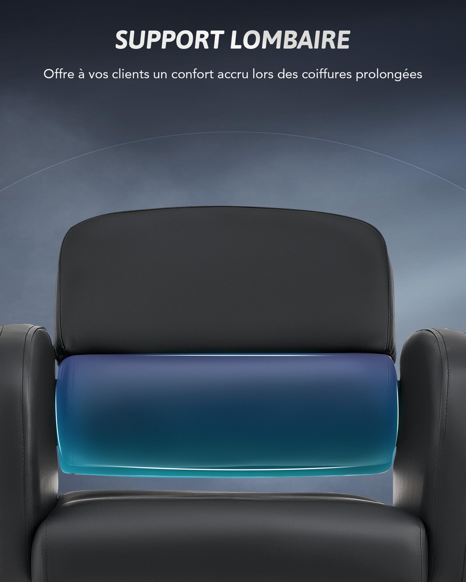 CO-Z Fauteuil de Coiffure Professionnel Pompe Hydraulique Hauteur Réglable 15CM pour Salon de Coiffure Spa Boutique de Tatouage pour Coiffeurs Esthéticiens Salons de Coiffure Spa de Beauté, Noir
