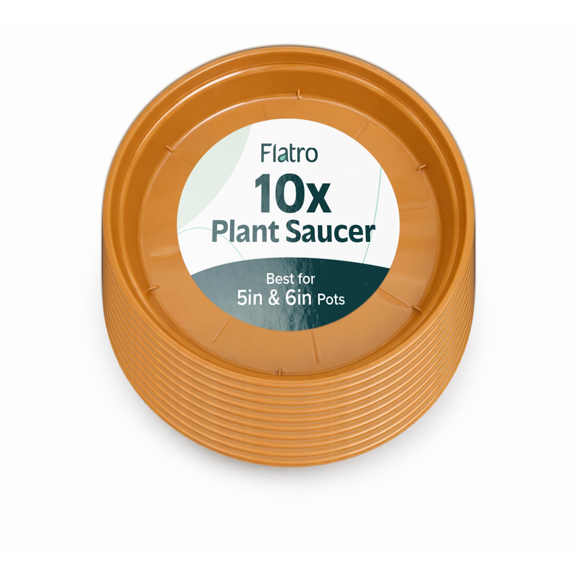 Flatro Saucer (Pack 10 - 6 Inch) Plant Pot Saucers | Pack Of 10 Terracotta Saucer To Hold 5-6 Inches Pots | Plant Drip Tray For Home & Balcony | Flowerpot Saucers For Indoor Repotting | Surface Protection For Succulent Plants