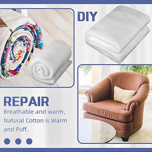 Vista 21 de Edredón de bateo de poliéster de 59 pulgadas para tapicería, tapicería, bateo para acolchar, manualidades y artes portátiles