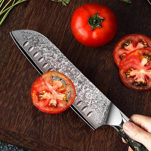 Miniatura 8 de Kuwata Juego de cuchillos de chef, 3 piezas de acero inoxidable de alto carbono de Damasco serie VG10, juego de cuchillos de cocina de acero