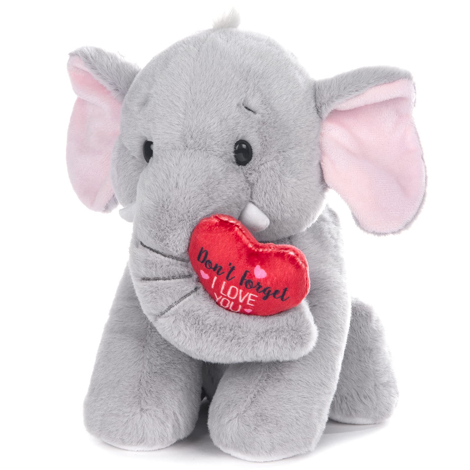 My OLi Peluche elefante orsacchiotto 22 cm morbido con cuore rosso farcito animale I Love You peluche giocattoli per neonati bambini ragazzi ragazze amanti