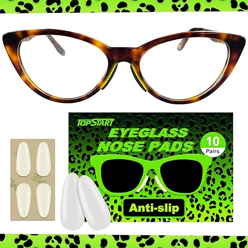 Miniatura 6 de Paquete de 10 almohadillas de silicona antideslizantes para lentes, almohadillas de nariz de repuesto ultrafinas de 0.06 pulgadas, ajuste seguro