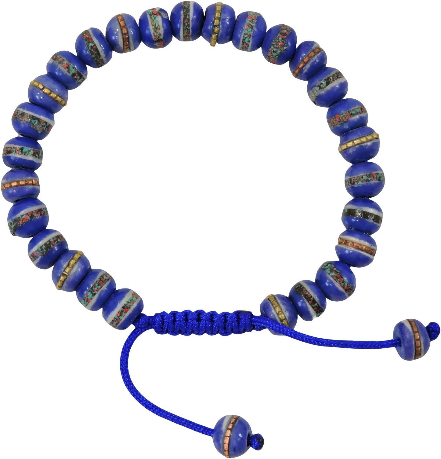 Handmade Tibetan Medicine Wrist Mala Bracelet – Buddhist Meditation Prayer Beads Healing Mala