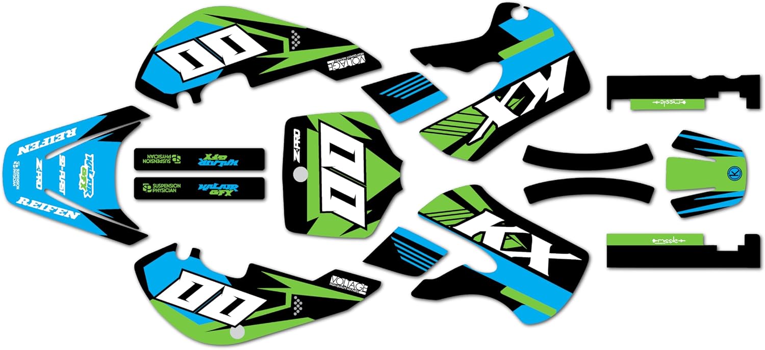 Graphics Kit for Kawasaki KX65 (1999-2024) Turbo Series Purple 21 Mil - Pro Edition - Dirt Pit Bike Motorcycle Stickers, Dirtbike Racing Automotive Decal Motocross Accessories no-Plastics