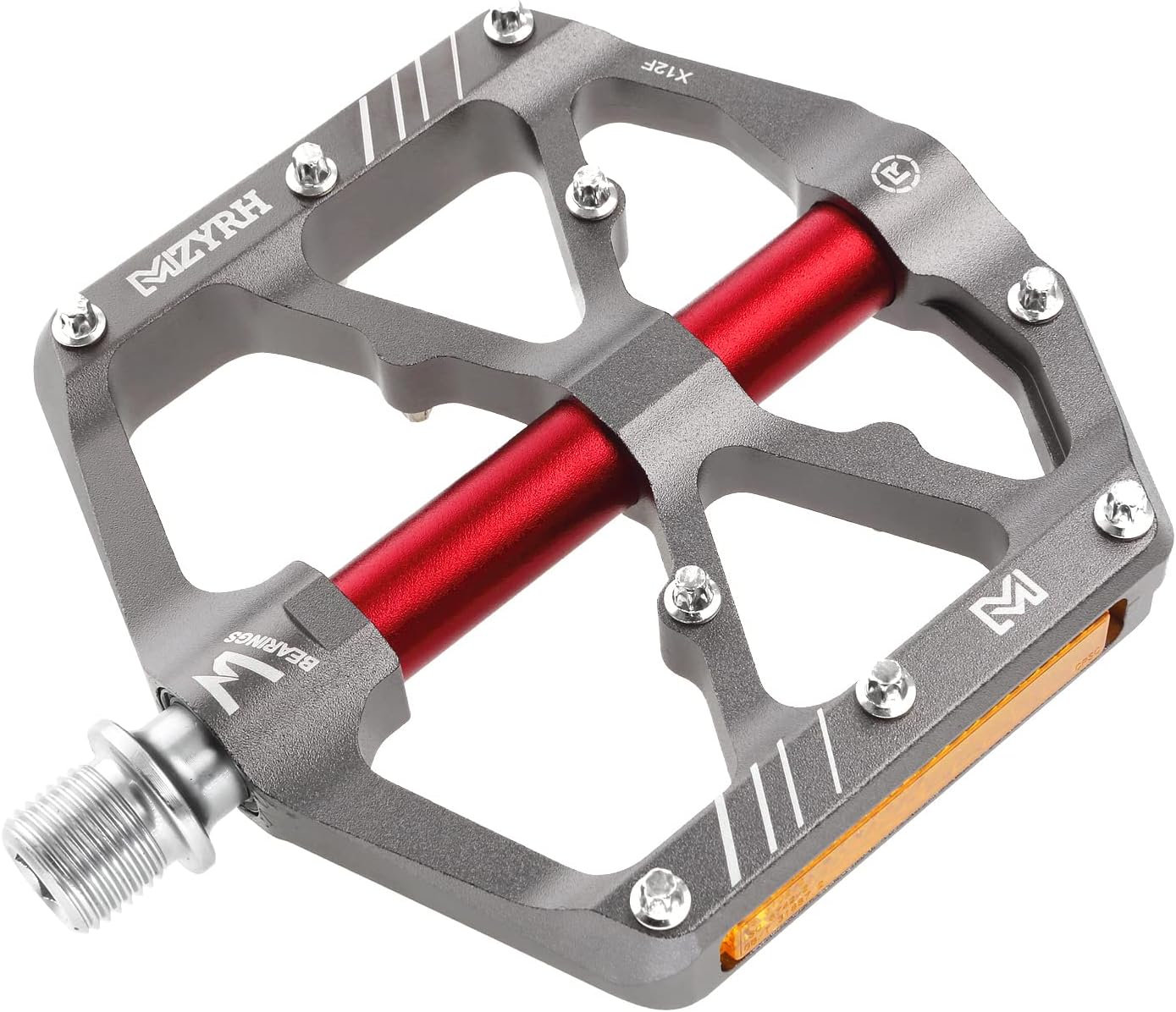 MZYRH 3 Bearings Mountain Bike Platform Pedals - Flat Alloy 9/16" Non-Slip Bicycle Pedals