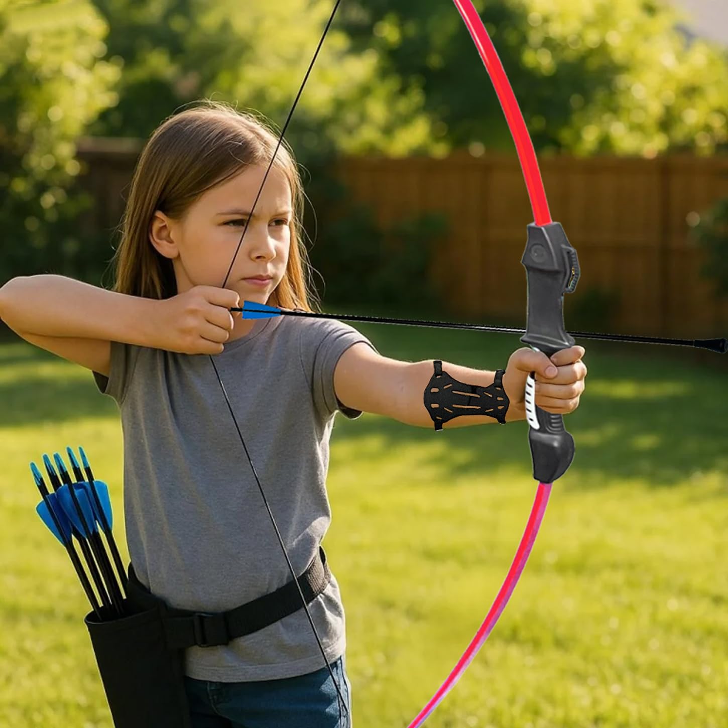45" Recurve Bow and Arrows Set Outdoor Archery Beginner Gift Longbow Kit with 9 Arrows 2 Target Face 18 Lb for Teen