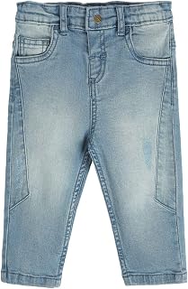 miniklub Baby Boys Full Length Woven Denim Pant (Medium Wash Color) Price In India