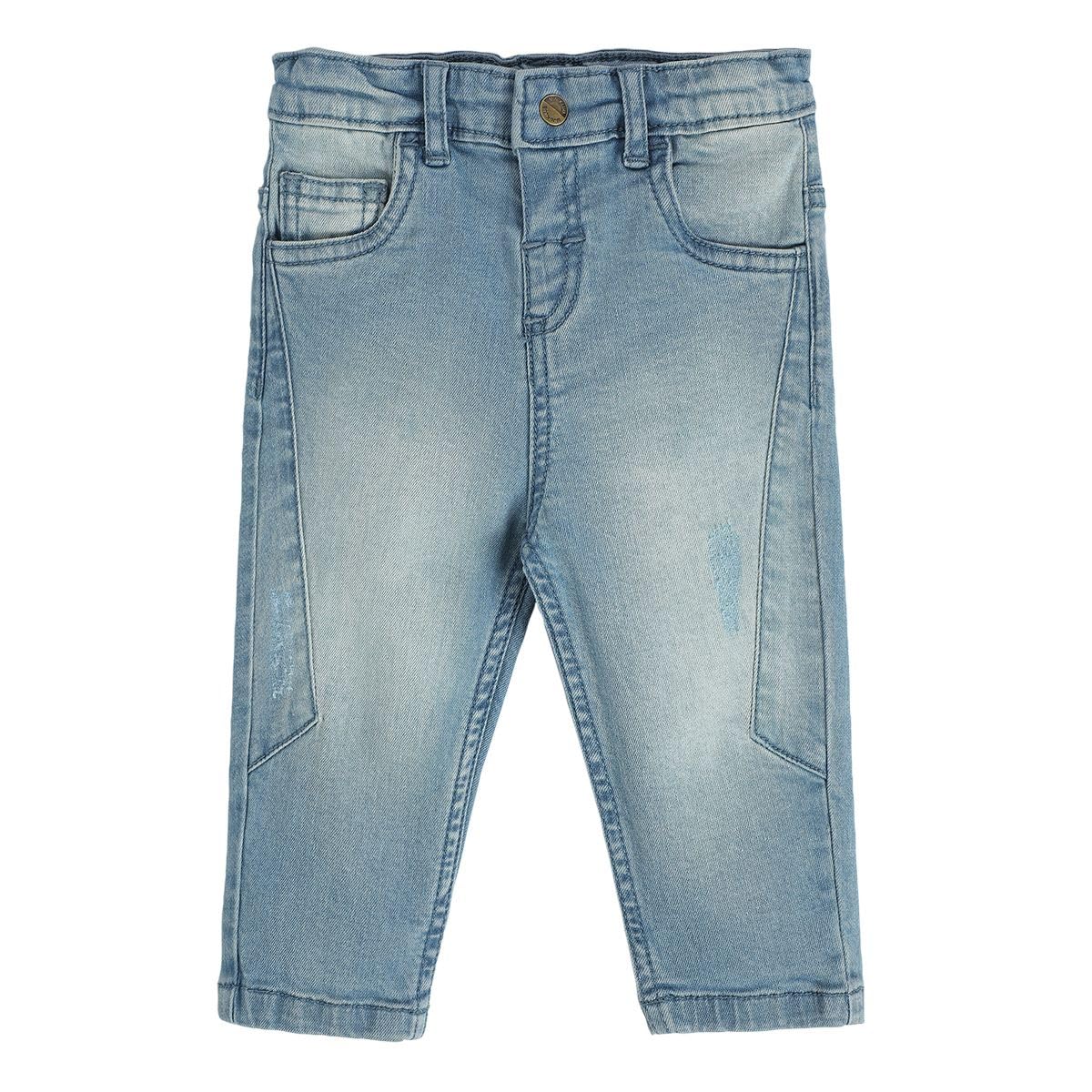 miniklub Baby Boys Full Length Woven Denim Pant (Medium Wash Color)
