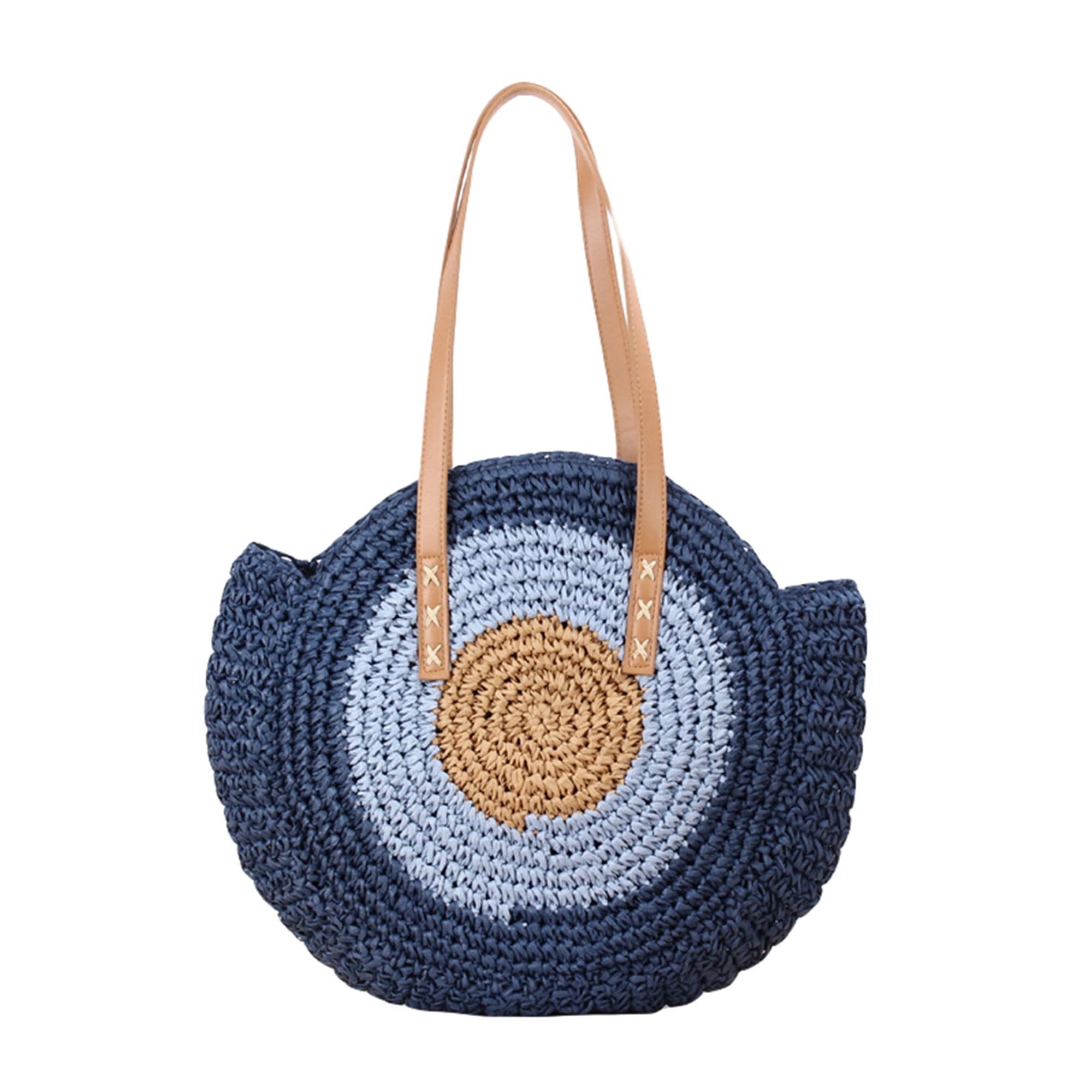 MAIRO LIFESTYLE Straw Wicker Handmade Boho Summer Beach Round Shoulder Bag (Evil Eye - Blue) (B0CKNFFRN6) Amazon Price History, Amazon Price Tracker