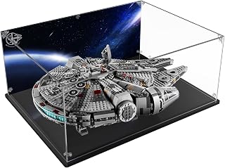 Acrylic Display Case for Lego Star Wars Millennium Falcon Building Set -Display Box Compatible with Lego 75257 Starship Model (ONLY Box, NOT Model)