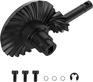 COOWOO Hardened Steel RC Axle Gears, Helical Bevel Front Rear Axle Gears Upgrade Parts Set for 1/10 SCX10 II RC Trucks, 24/8T Forward Rotation (Black)