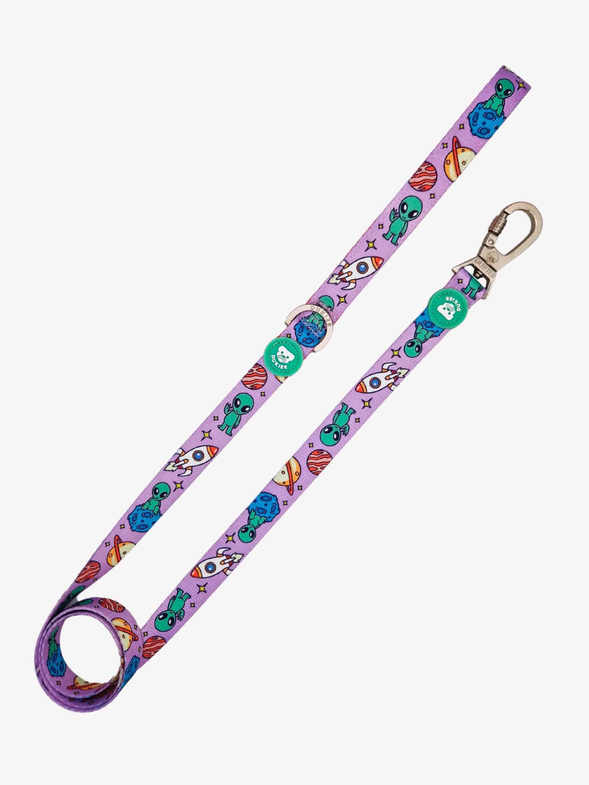 DUKIER - Long Heavy Duty Neoprene Dog Leash with Safety Carabiner, Alien Design, Size L — image 1