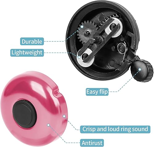 Miniatura 7 de Timbre clásico de bicicleta, timbre de bicicleta de aluminio, sonido fuerte, nítido y claro, para adultos y niños