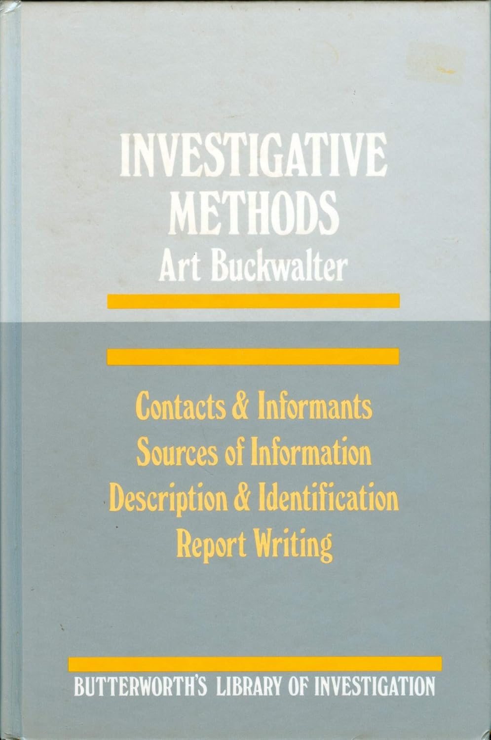Investigative Methods: Unknown, Author: 9780409950786: Amazon.com: Books