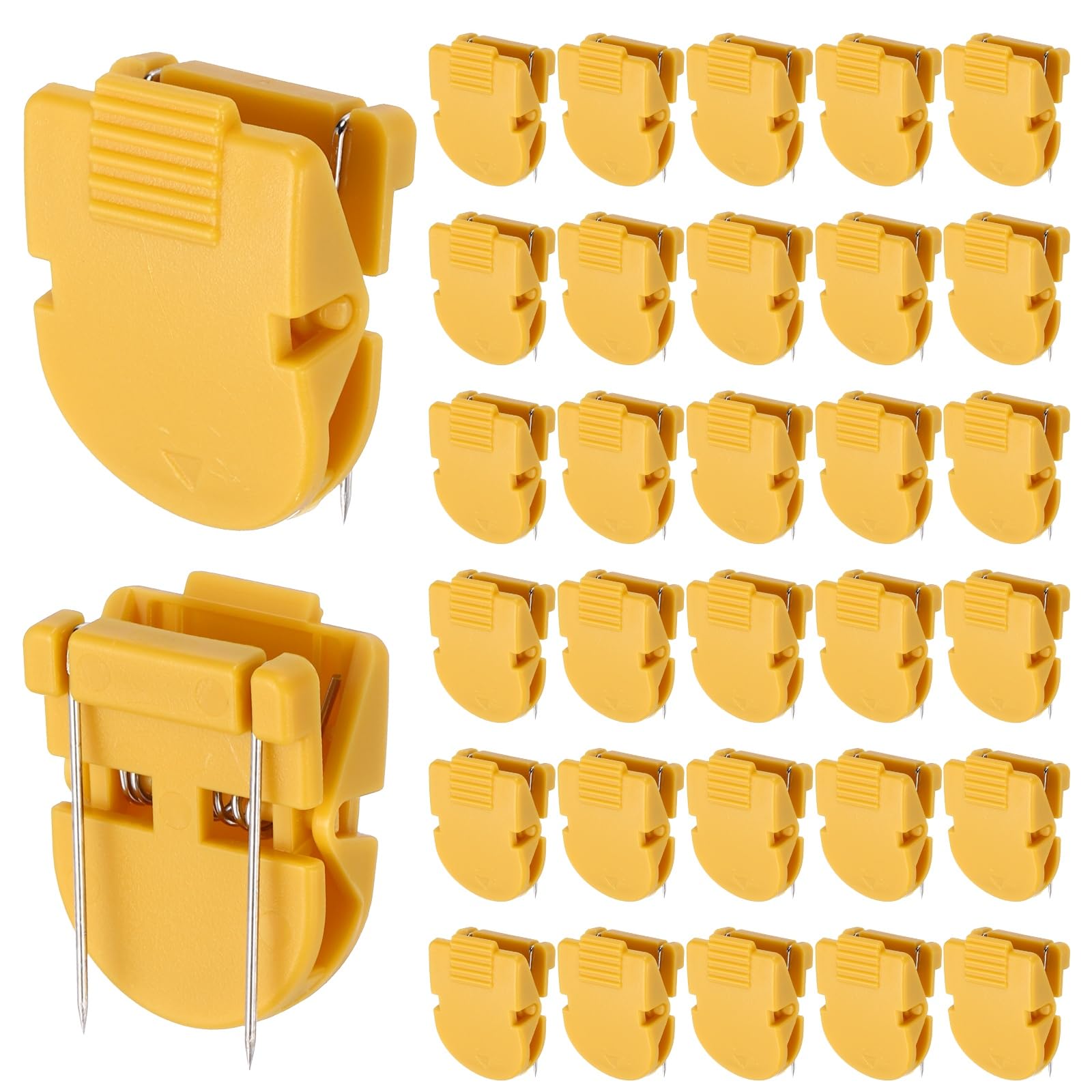 PATIKIL 50Pcs Cubicle Clips, Plastic Cubicles Hooks Pins Fabric Partition Panel Clip Wall Accessories for Hanging Documents Notes Memos Pictures Small Items, Yellow