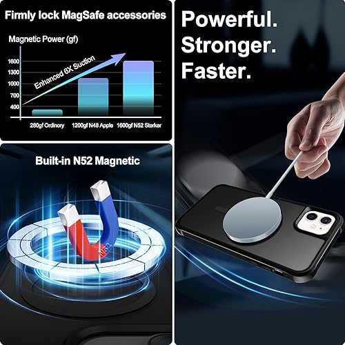 Miniatura 5 de STERKER Funda magnética diseñada para iPhone 11 probada en caídas de grado militar, funda delgada translúcida para iPhone 11 (6.1 pulgadas), color