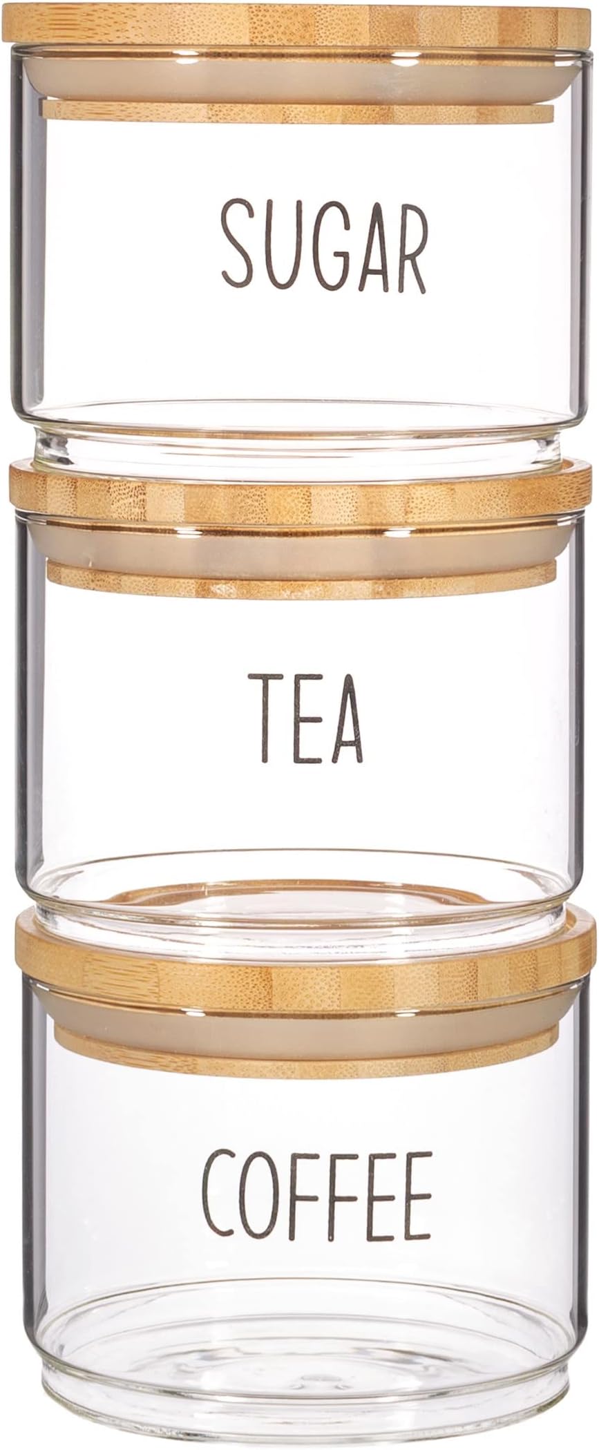 Sass & Belle Tea, Coffee, Sugar Stacking Jars - Set Of 3