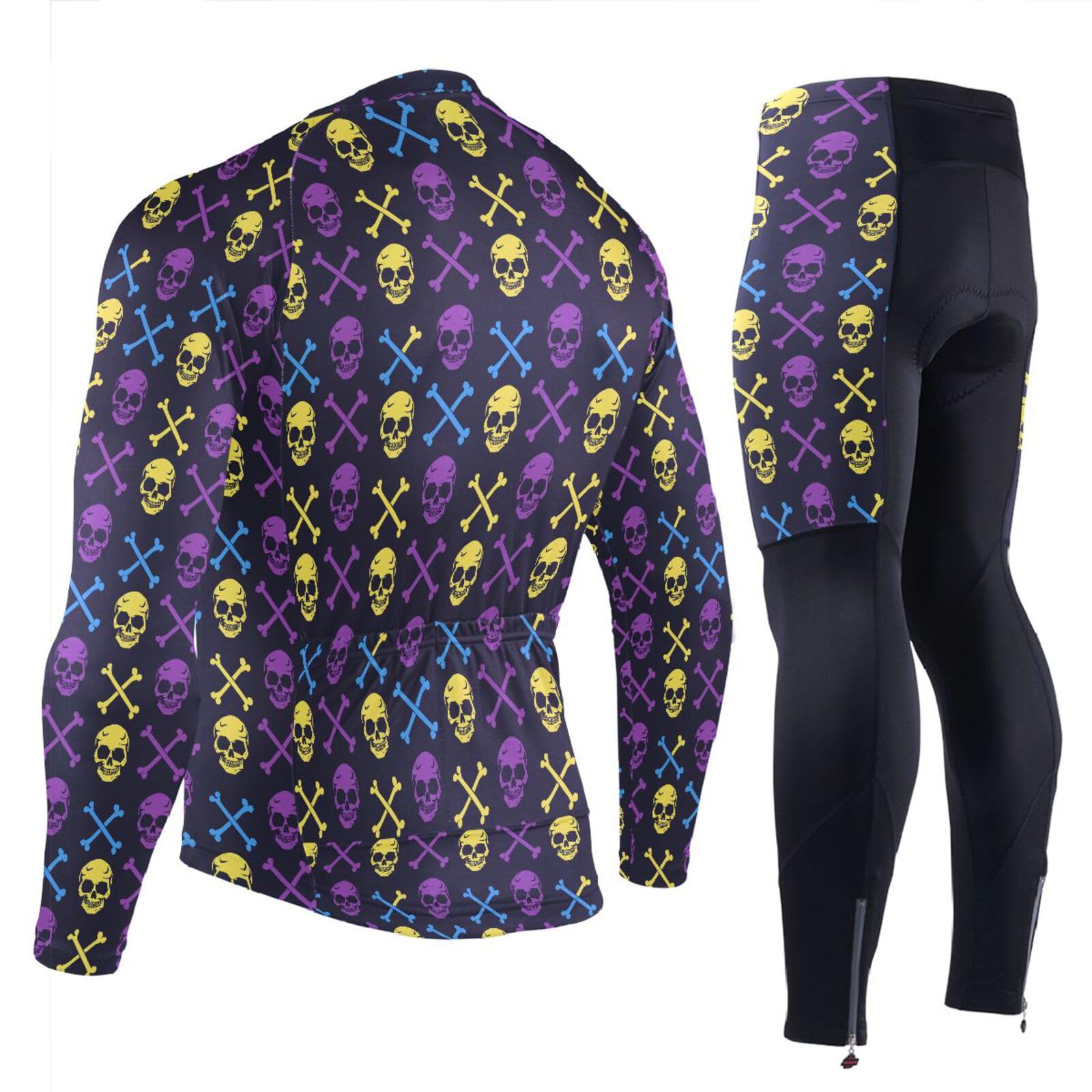 Ärmel-Radtrikot mit Taschen, atmungsaktiv, für kaltes Wetter, 3D-gepolstert