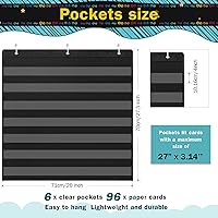 Vista 2 de Tabla de bolsillo de trabajo en el aula con 96 tarjetas y 3 ganchos de gestión de clases horario educativo para maestros de regreso a clases
