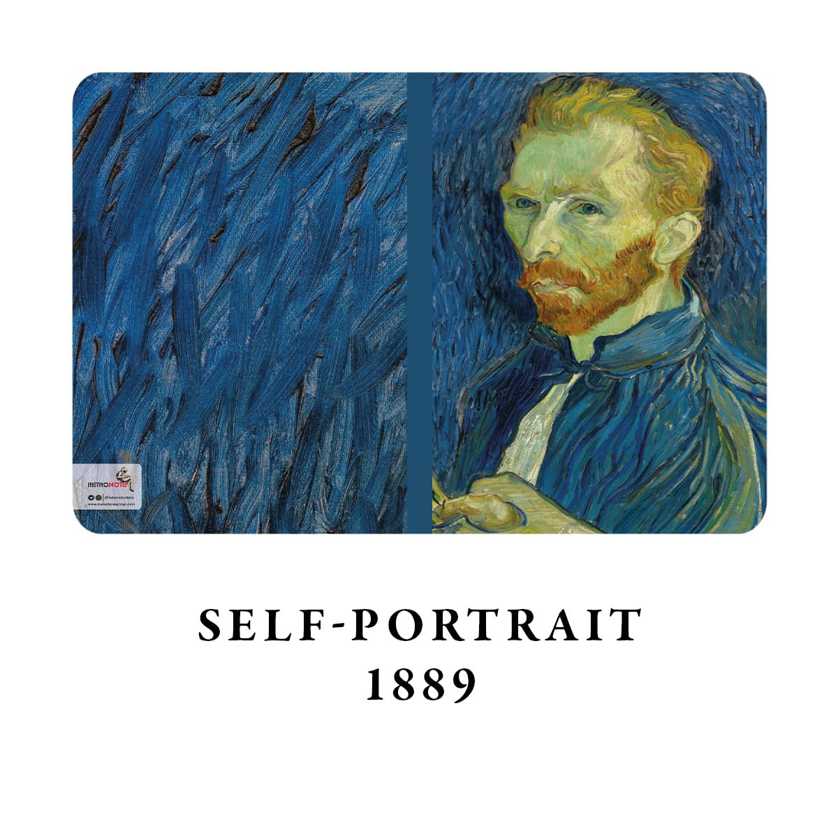 Retronote Van Gogh 4'lü Defter Seti 4, Self-portrait Series I, Çizgisiz, 64 Sayfa, 14x21cm