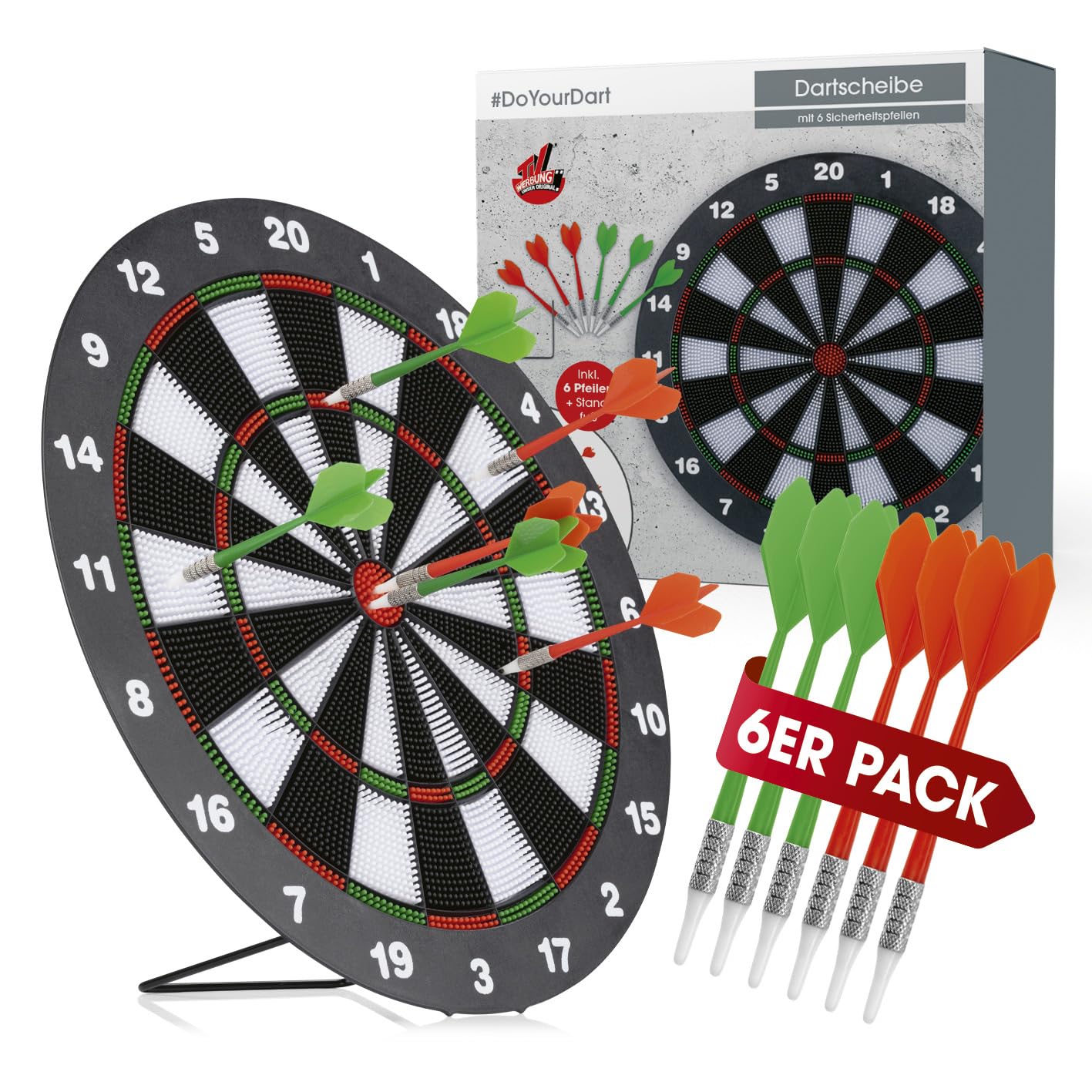 Mission Mini Desktop Dartscheibe 15,2cm - Komplettset Mit 2x Dartpfeilen