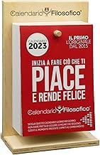 Il Calendario Filosofico 2023 with Wooden Stand, Read a Phrase Every Day, Made in Italy, A6 Size 10 x 14 cm