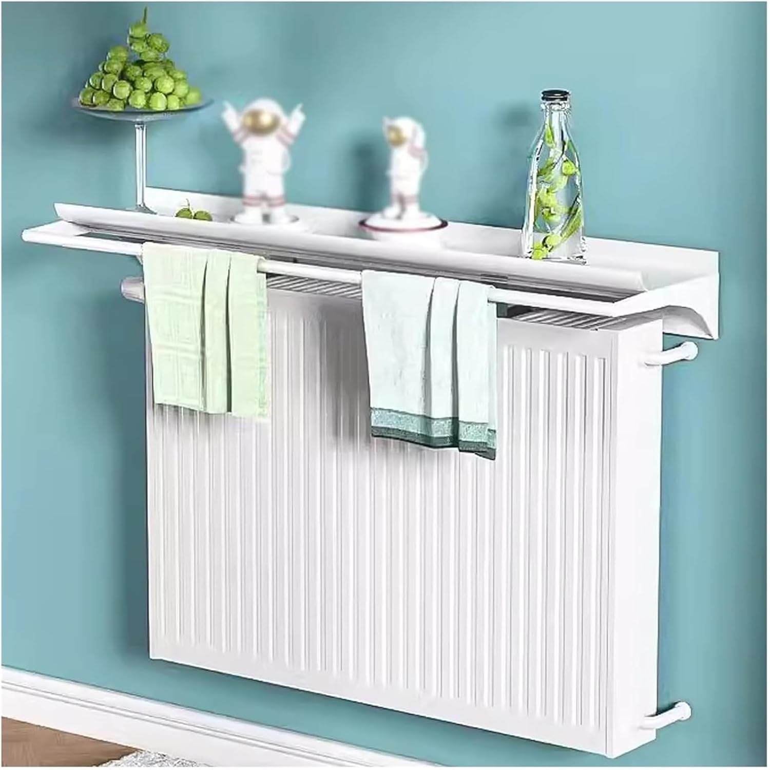 Radiator cover for old radiator，Radiator cabinet， Radiator Cover Shelf Home Office Bars Hotel Above Heater with Towel Bar Indoor Plant Over(L 150cm(59in))