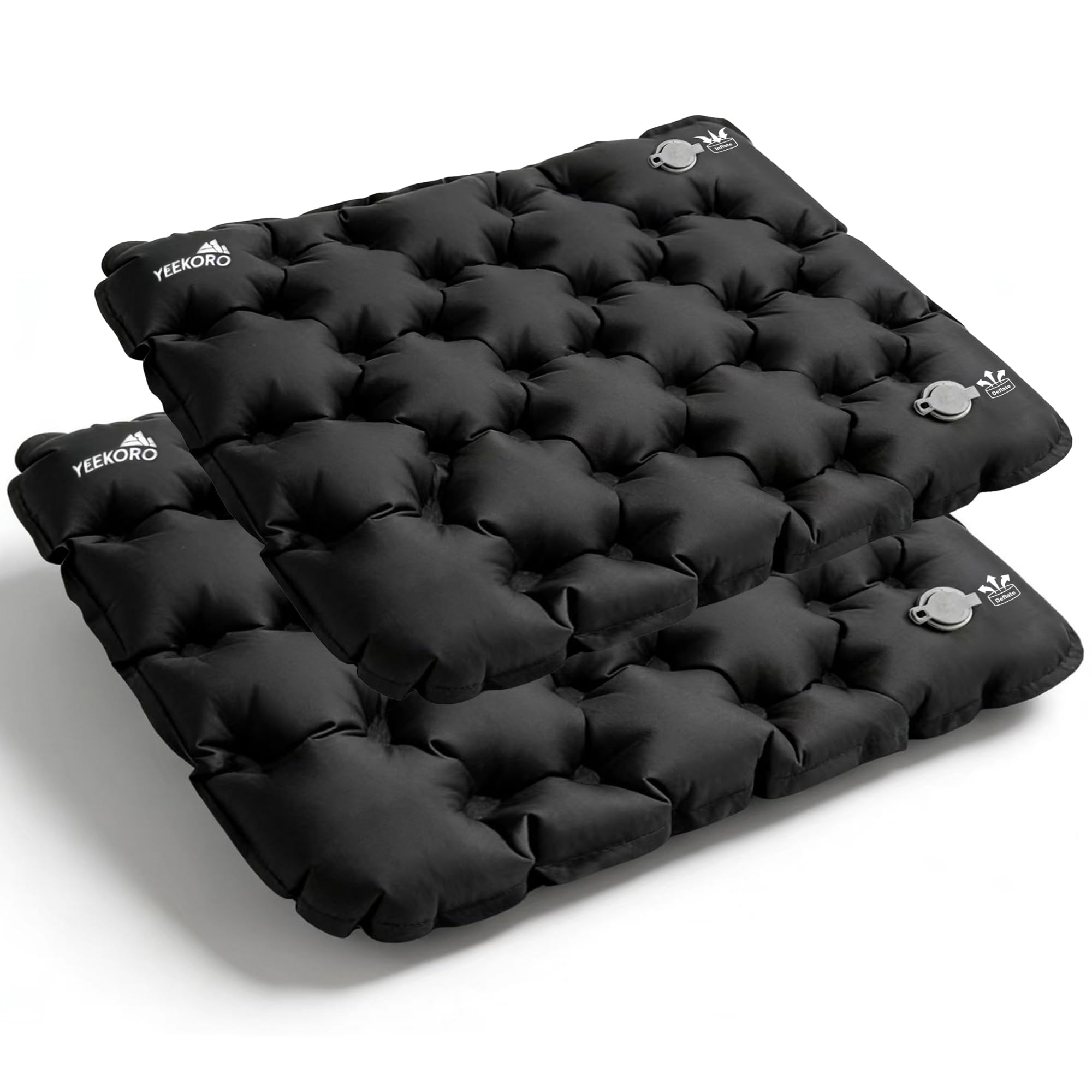 Cuscino gonfiabile per seduta, leggero, da campeggio, con panni di riparazione, impermeabile, portatile, per arrampicata, escursionismo, ufficio, aereo, auto, stadio, confezione da 2