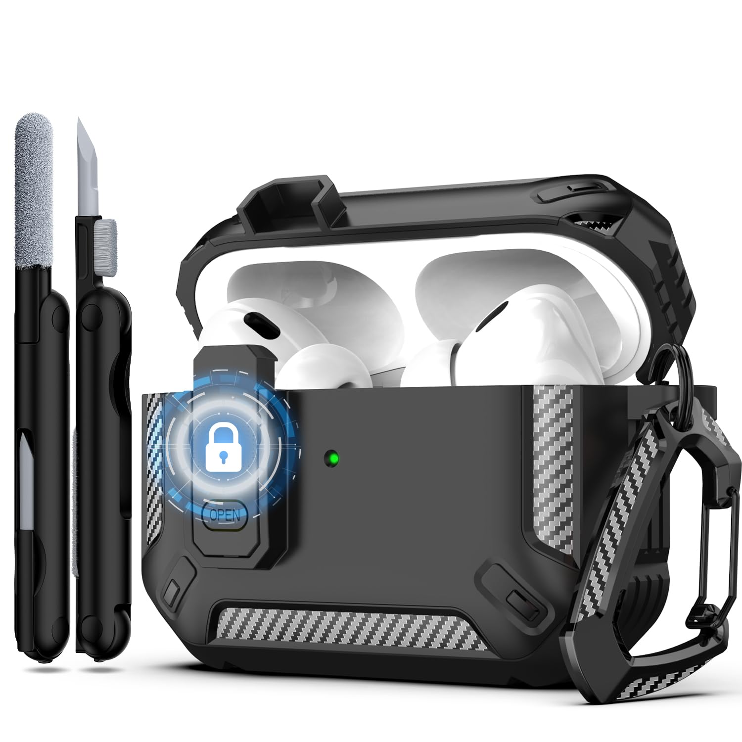Étui De Protection Compatible AirPods Pro 1re/2e Génération - Fermeture Automatique Magnétique - Compatible MagSafe