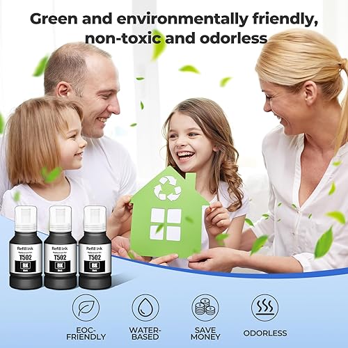 Miniatura 7 de 502 Tinta negra ET-3850 ET-2850 ET-4850 Reemplazo para botellas de repuesto de tinta 502 negro para ET 2850 2760 3850 ET-4760 ET-3760 ET-2760