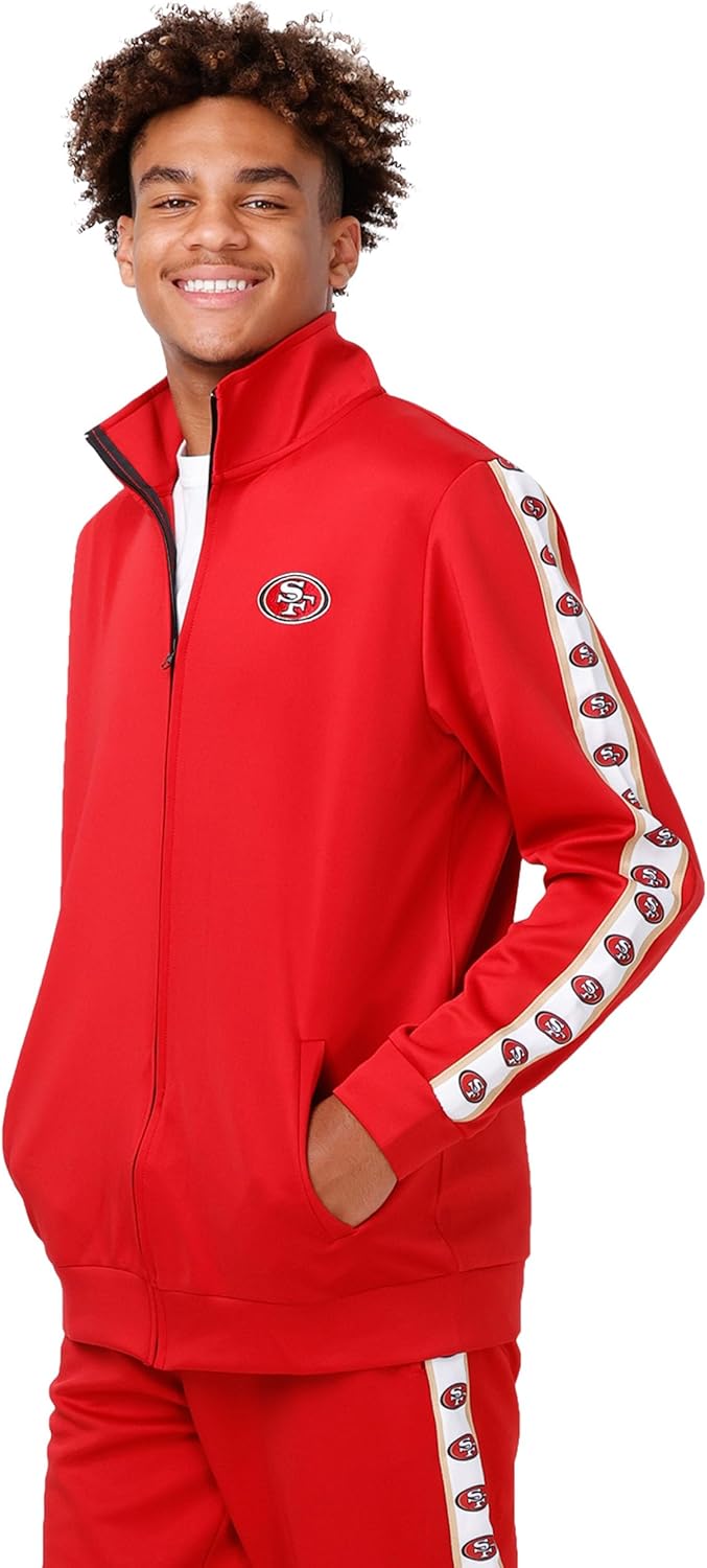 FOCO NFL Mens NFL Team Color Stripe Logo Track Suit