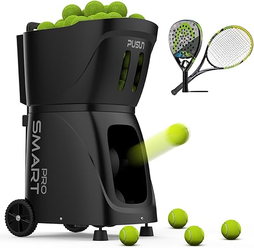 Miniatura 8 de PT-Smart Pro - Máquina de pelotas de tenis, lanzador de pelotas de tenis de pádel con control de aplicación/control remoto/iWatch, capacidad de 115