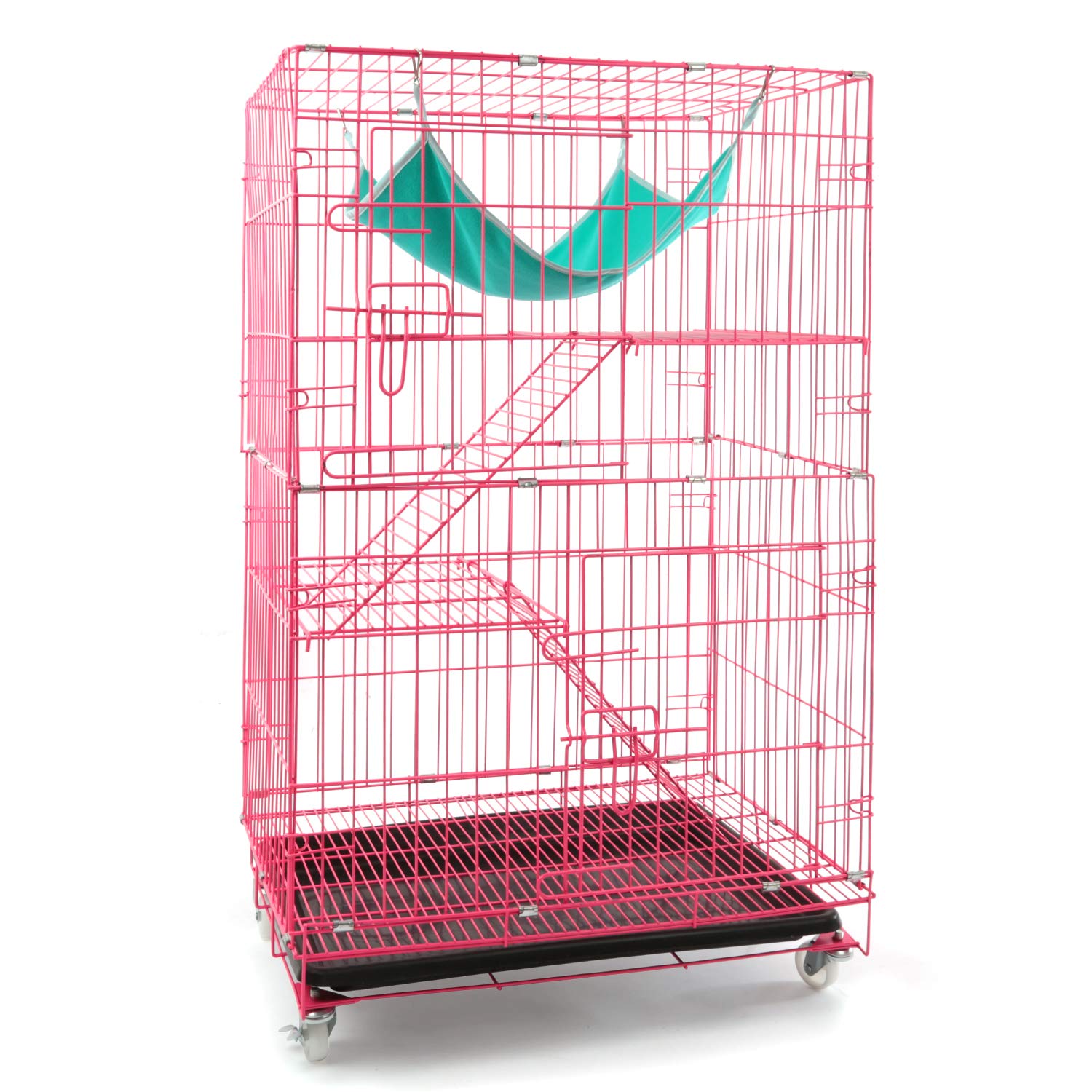 AVEEN 3Tier Cat Cage Playpen Box Kennel Crate with 2 Front Doors