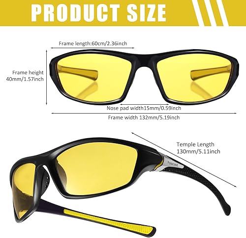 Miniatura 2 de TOODOO 4 pares de lentes de sol polarizados para hombre con protección UV, gafas de conducción deportivas para actividades al aire libre
