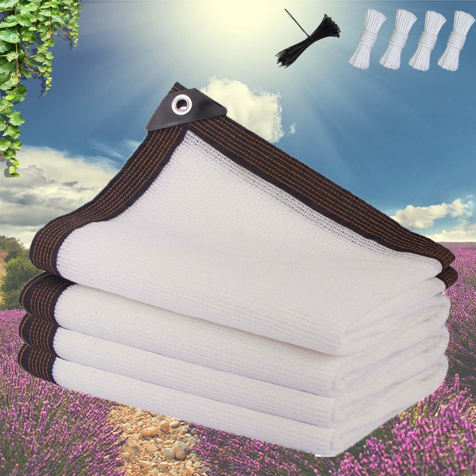Toile d'ombrage de jardin 10x12m : filet de protection UV avec oeillets pour serre