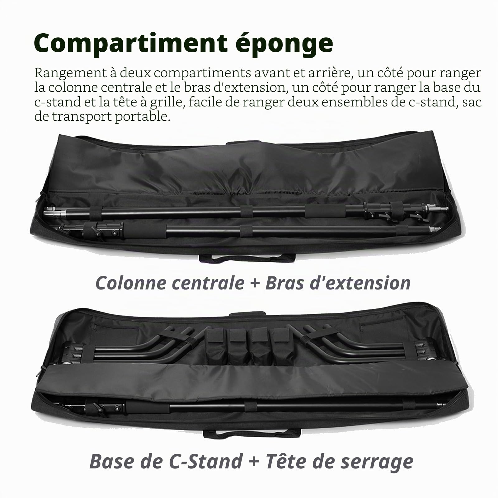 AMBITFUL PB20 Sac de transport avec support C 132 x 19 x 13 cm / 51,9" x 7,4" x 5,11" C Sac fourre-tout avec support pour photographie sur bras C, gris, Tote Bag