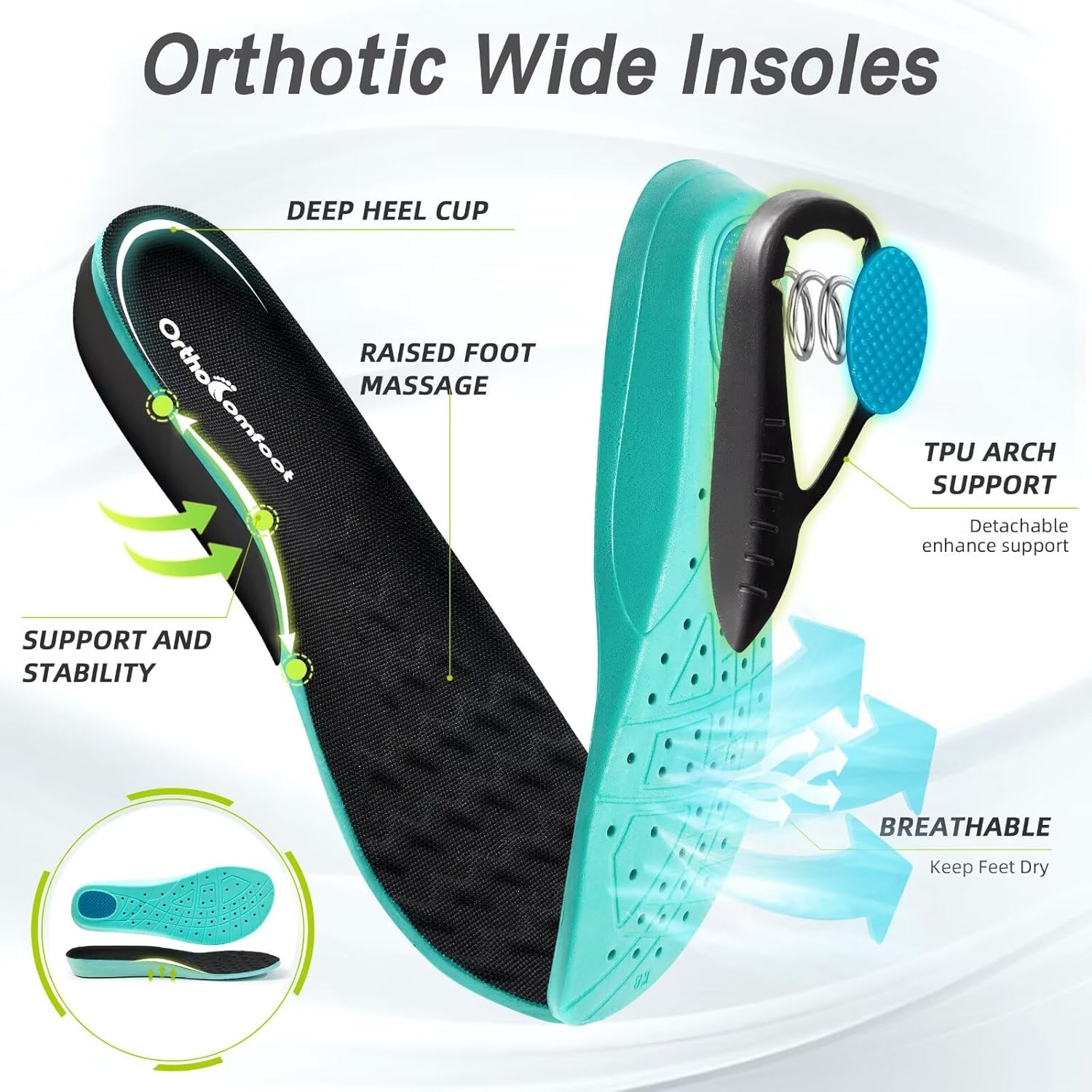 Women's Orthopedic Diabetic Wide Running Shoes: Comfortable Casual Arch Support Plantar Fasciitis Sports Sneakers, Orthotic Swollen Feet Work Tennis Walking Shoes for Ankle and Heel Pain Relief - Image 5