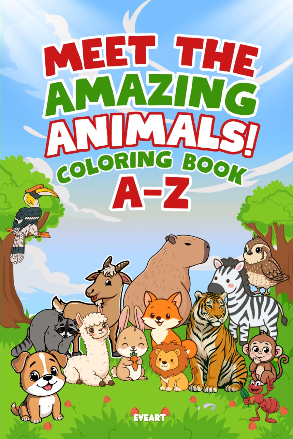 A–Z Animals Coloring Book for Kids: Fun Alphabet Animal Coloring Pages for Learning and Creativity