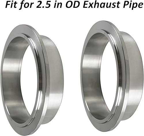 Miniatura 4 de HFS (R) Abrazadera de banda en V de acero inoxidable 304 con brida macho hembra liberación rápida para sistema de escape (2.5 pulgadas)