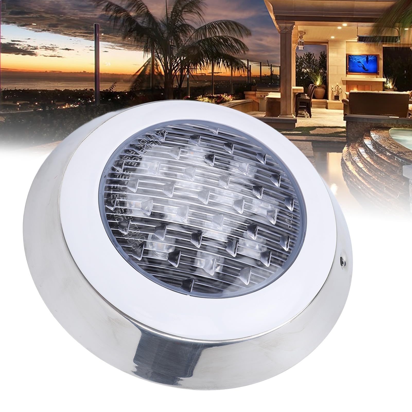 Asixxsix LED-Poolbeleuchtung, Wasserdichte LED-Unterwasserleuchten, 12V Niedervolt-Design,Wandmontage,Whirlpoolbeleuchtung für Unterirdische Pools, Springbrunnen,Teiche und Aquarien