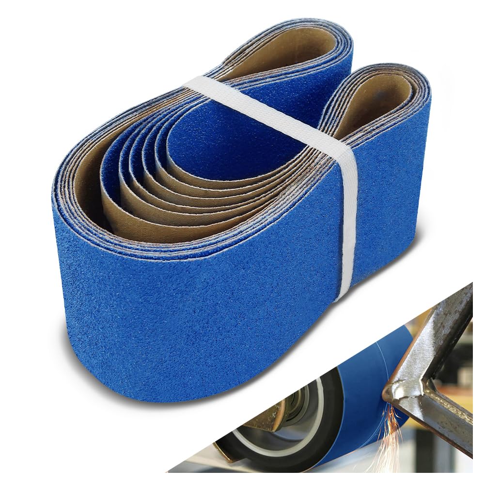 100 x 915 MM Sanding Belts, 6 Pcs 40 Grit, Zirconia Sanding Belts for Heavy-Duty Metal Polishing, Woodworking, Derusting