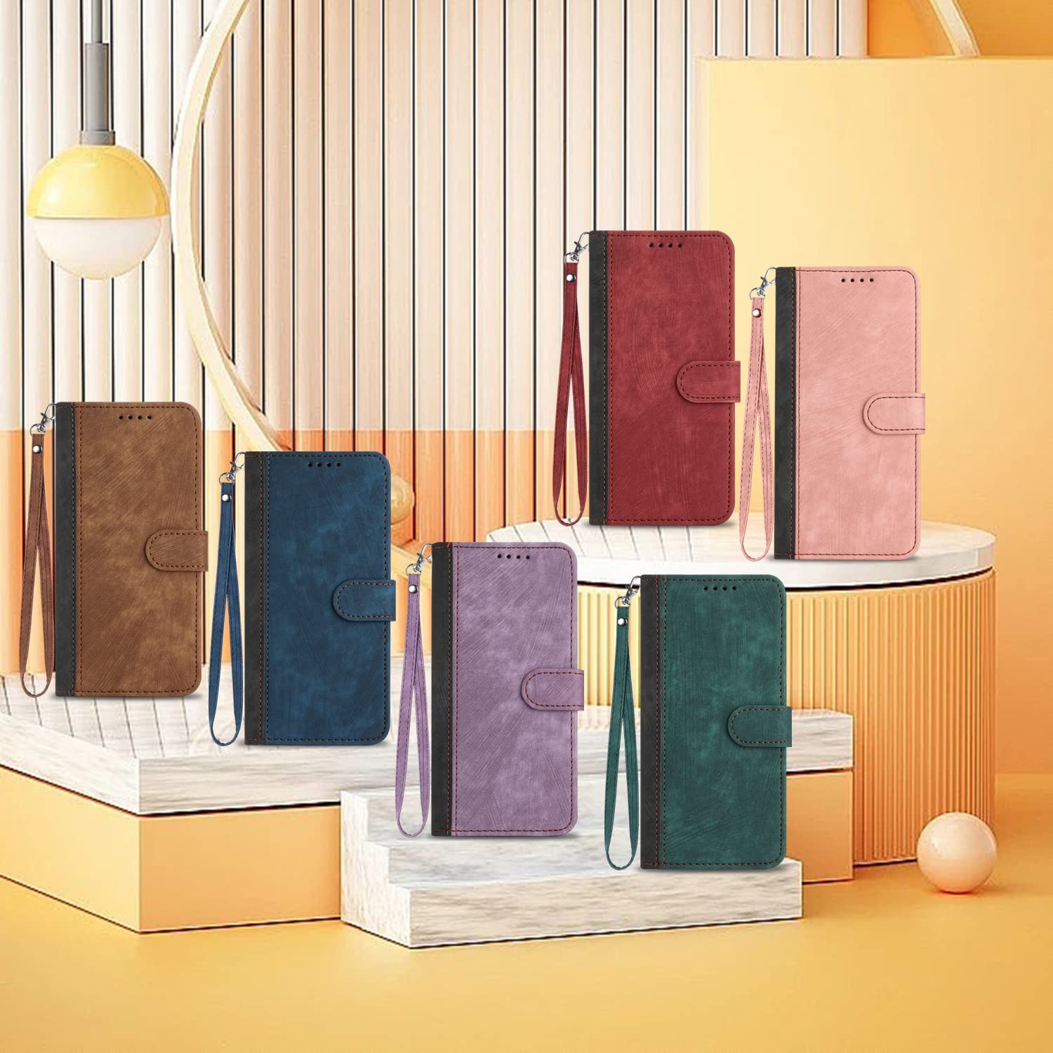 Hoyoikun Funda Compatible con Samsung Galaxy A53 5G,Regalar 2 Piezas Protector de Pantalla.Flip Leather Edition,Funda de Cuero PU con Cáscara de TPU,[Soporte Plegable] [Cierre magnético]-Rosa — view 7
