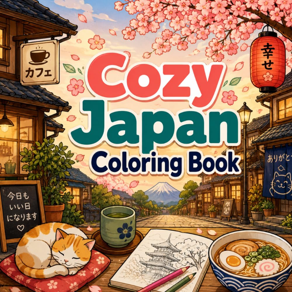 Cozy Japan Coloring Book: Simple Relaxing Coloring Pages Inspired by Japan’s Warm and Peaceful Everyday Life