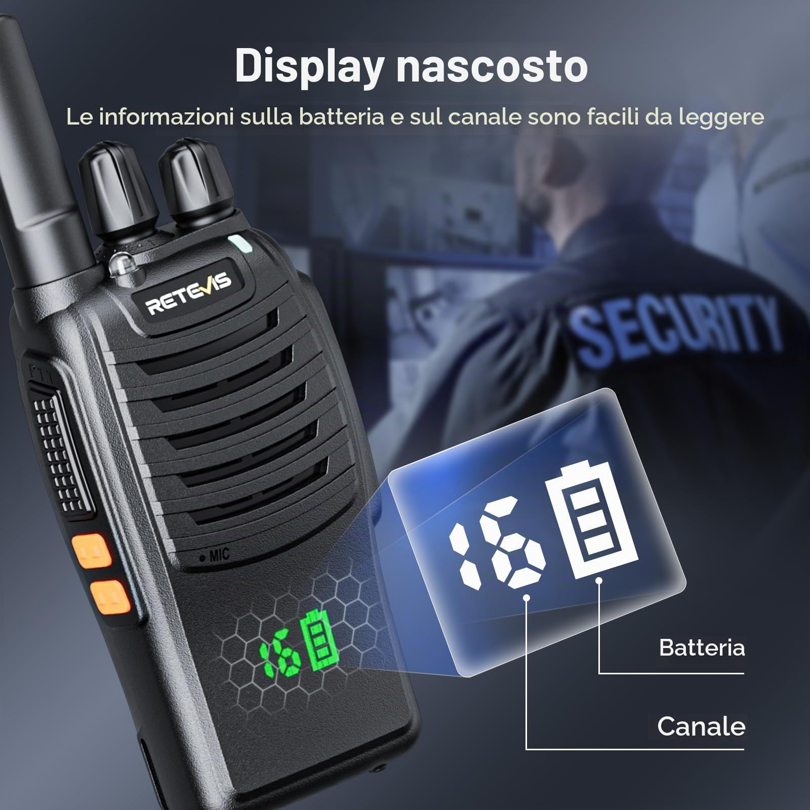 Retevis H777H Radio Bidirezionale Senza Licenza, Walkie Talkie con Schermo, 16 Canali, USB C, Walkie-Talkie professionali ricaricabili a lungo raggio, Walkie-Talkies per Produttore (Nero, 10 Pezzi) | 16 Canali, USB C, Walkie-Talkie professionali ricaricab