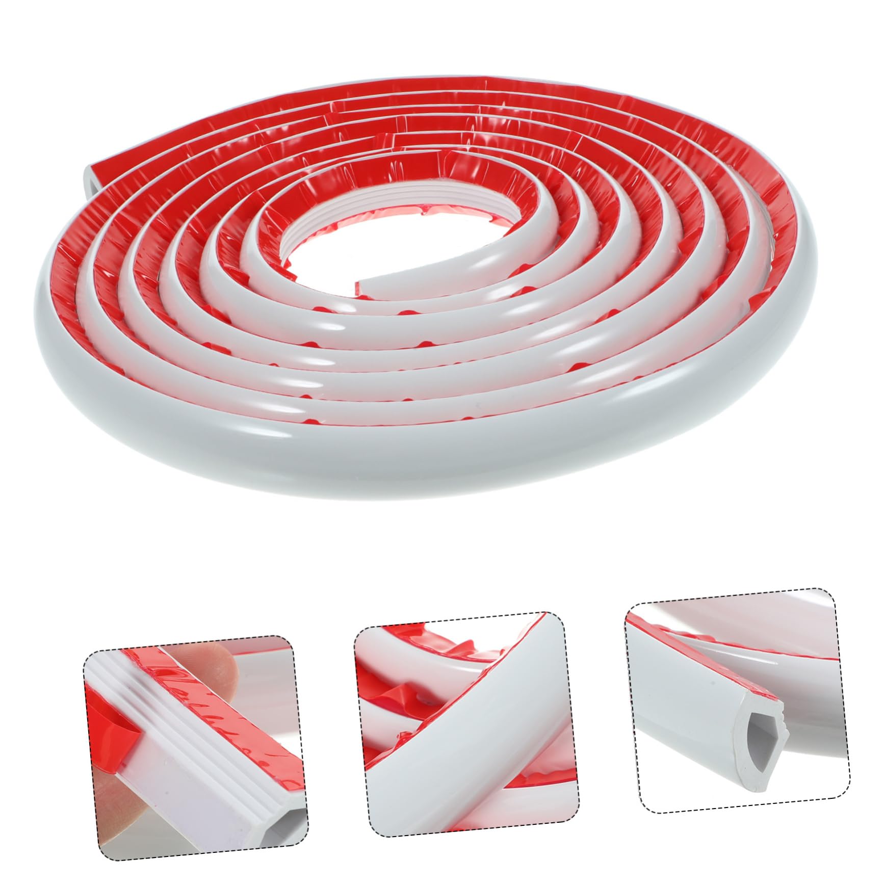 Homoyoyo Moldura Autoadhesiva de Pvc Blanco para Esquina de Pared y Borde de Gabinete, Flexible y Fácil de Cortar, Decoración Interior