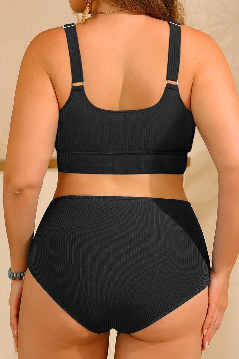 Tempt Me Plus Size Two Piece Swimsuit - Ribbed High Waisted Bikini Sets for Women Tummy Control Bathing Suits 2025 Swimwear - Image 2
