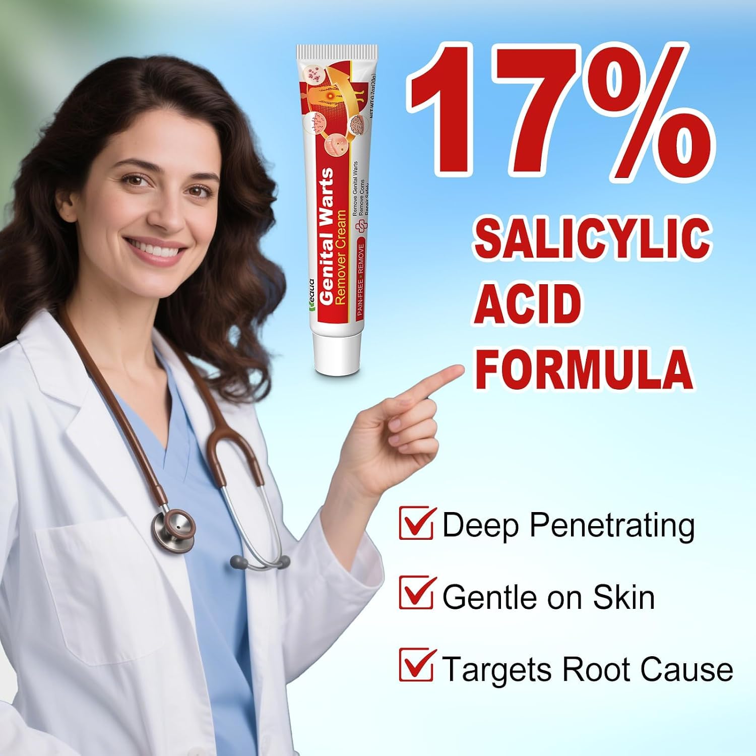 Wart Remover Fast Acting Gel Wart Remover Freeze with 17% Salicylic Acid, Maximum Strength Wart Remover for Genital Warts, Plantar Warts and Common Warts (Such as Corns and Flat Warts)-2 Pack