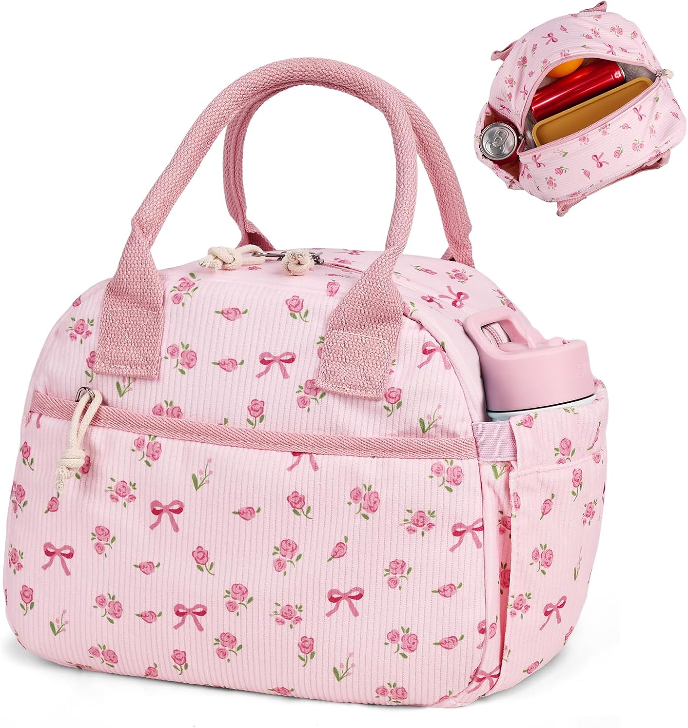 Lunch Box for Women, Cute Corduroy Insulated Lunch Bag